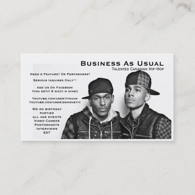 Business As Usual Card (Front)