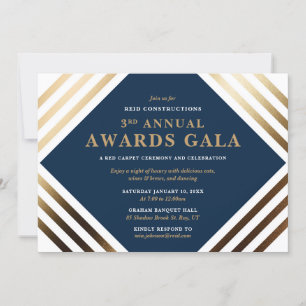 Business Awards Gala Elegant Gold & Navy Invitation