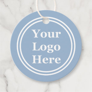 Business Baby Blue and White Your Logo Here Favour Tags