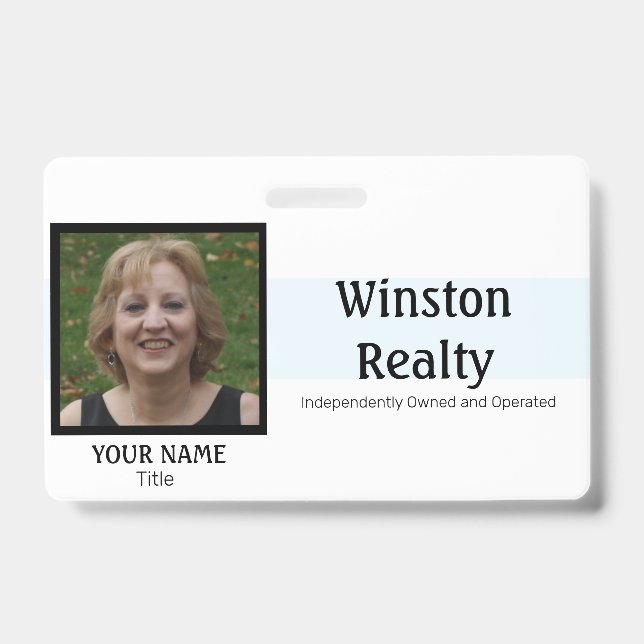 Business Badge TEMPLATE with Photo ID (Front)