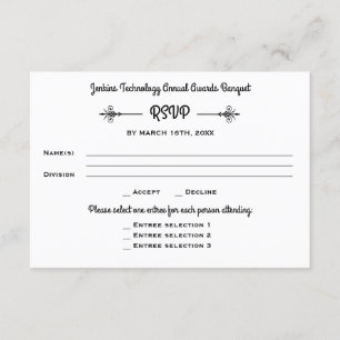 Business Banquet Corporate Dinner Event RSVP Reply Invitation