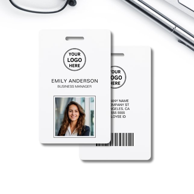 Business Bar Code ID Card Logo Photo Staff  ID Badge (Business Bar Code ID Card Logo Photo Staff Badge)