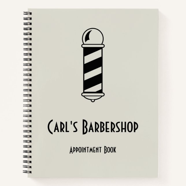 Business Barber Pole Barbershop Appointment Book (Front)