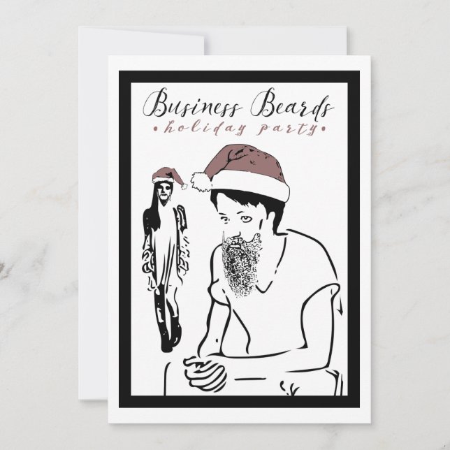 business beards holiday party invitation (Front)