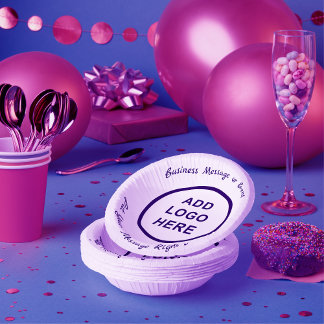 Business Birthday Wedding Graduate Logo Photo Paper Plate