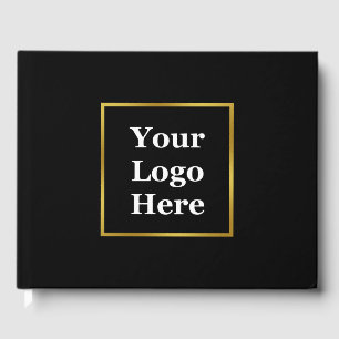 Business Black and Gold Elegant Your Logo Here Guest Book