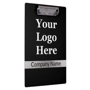 Business Black and Silver Your Logo Here & Text Clipboard