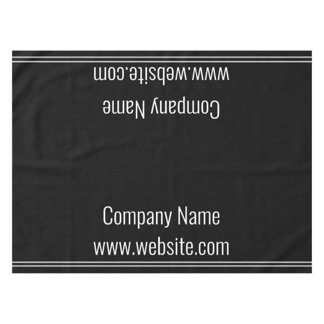 Business Black and White Company Name Template Tablecloth (Front (Horizontal))