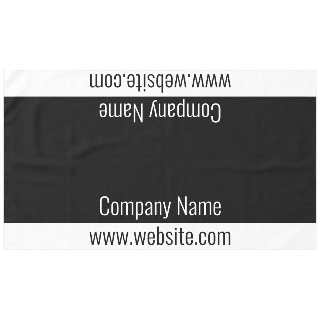 Business Black and White Text Template Tablecloth (Front (Horizontal))