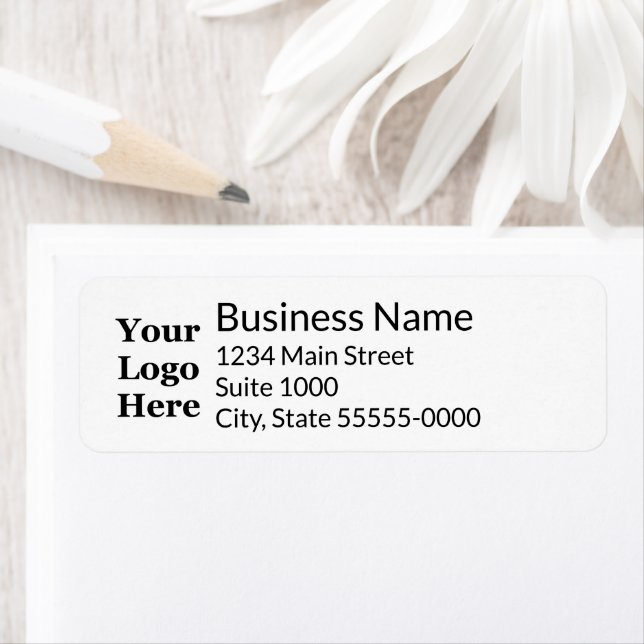 Business Black and White Your Logo Return Address Label (Insitu)