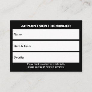 Business Black Appointment Card