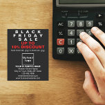 Business Black Friday Sale on Black Flyer<br><div class="desc">Customisable flyer with Black Friday Sale, your business name and other information of your business, a marketing material that you can use to attract more customers. Customise it and distribute it to attract more customers to buy your products or clients to like your services. Design colours are red and white...</div>