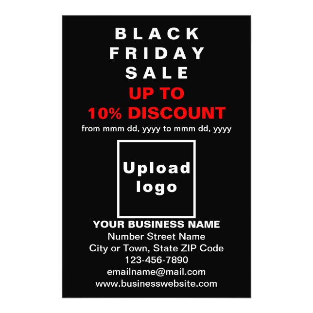 Business Black Friday Sale on Black Photo Paper (Front)