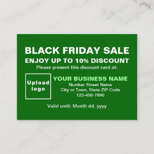 Business Black Friday Sale on Green Discount Card