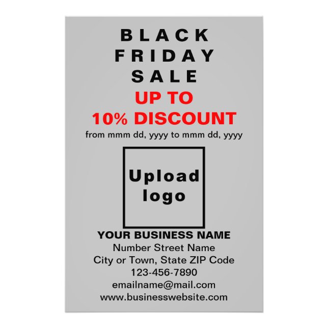 Business Black Friday Sale on Grey Photo Paper (Front)