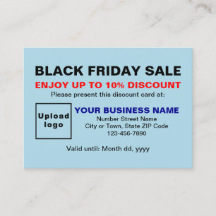 Business Black Friday Sale on Light Blue Discount Card