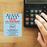 Business Black Friday Sale on Light Blue Flyer<br><div class="desc">Customisable flyer with Black Friday Sale, your business name and other information of your business, a marketing material that you can use to attract more customers. Customise it and distribute it to attract more customers to buy your products or clients to like your services. Design colours are black, dark blue...</div>
