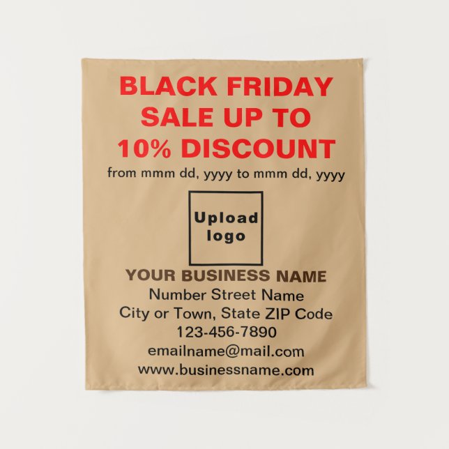 Business Black Friday Sale on Light Brown Tapestry (Front)