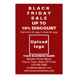 Business Black Friday Sale on Red Photo Paper Print