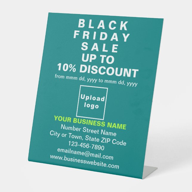 Business Black Friday Sale on Teal Green Pedestal Sign (Front)