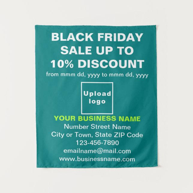 Business Black Friday Sale on Teal Green Tapestry (Front)