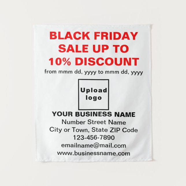 Business Black Friday Sale on White Tapestry (Front)