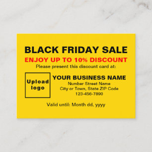 Business Black Friday Sale on Yellow Discount Card