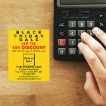 Business Black Friday Sale on Yellow Flyer<br><div class="desc">Customisable flyer with Black Friday Sale, your business name and other information of your business, a marketing material that you can use to attract more customers. Customise it and distribute it to attract more customers to buy your products or clients to like your services. Design colours are black and red...</div>