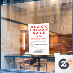 Business Black Friday Sale White Window Cling