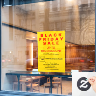 Business Black Friday Sale Yellow Window Cling