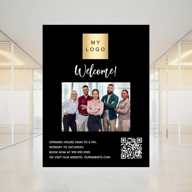 Business black logo photo welcome QR-code (Creator Uploaded)