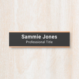 Business Black Name Plate Office Door Changeable