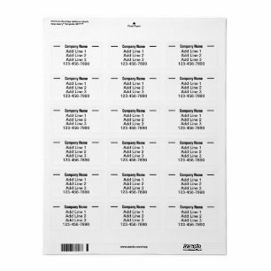 Business Black White Phone Number Return Address Label