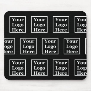Business Black Your Logo Here Pattern Template Mouse Pad
