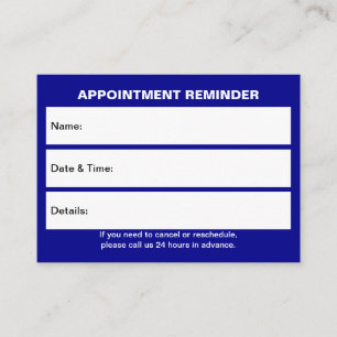 Business Blue Appointment Card