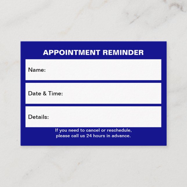 Business Blue Appointment Card (Front)