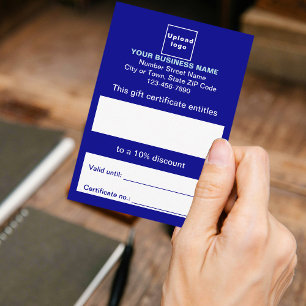 Business Blue Gift Certificate