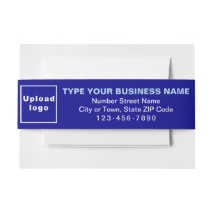 Business Blue Landscape Format Invitation Belly Band