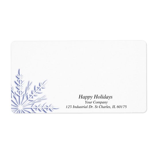 Business Blue Snowflake on White Shipping Label