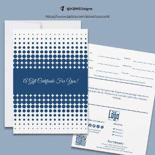 Business Blue White Brand Colour Gift Certificate