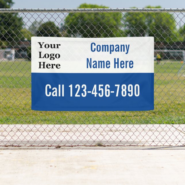 Business Blue White Company Name Logo Phone No. Banner (Insitu)