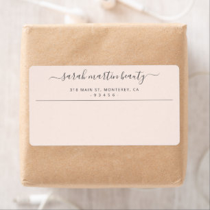 Business Blush Pink Elegant Script Return Address