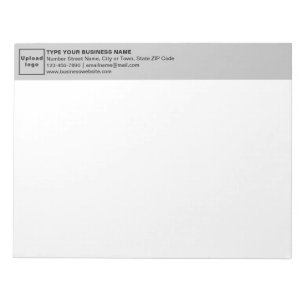 Business Brand and Information Grey Heading Notepad
