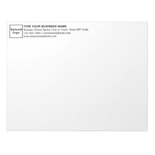 Business Brand and Information White Heading Notepad