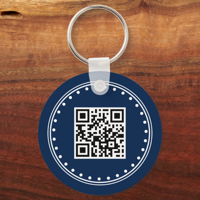Business Brand and QR Code Logo Keychain (Back)