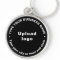 Business Brand Black Round Premium Keychain