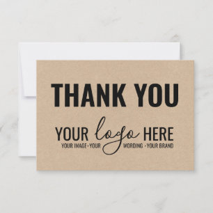 Business Brand Company Logo Black Kraft Thank You