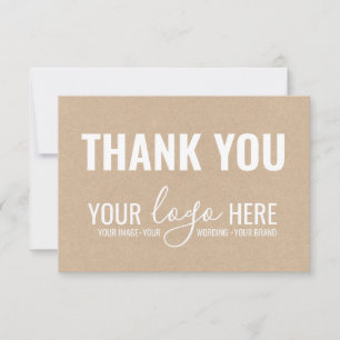 Business Brand Company Logo White Kraft Thank You