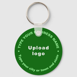 Business Brand Green Round Keychain
