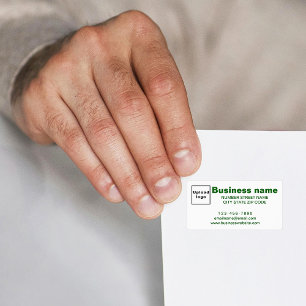 Business Brand in Green Text on Address Label
